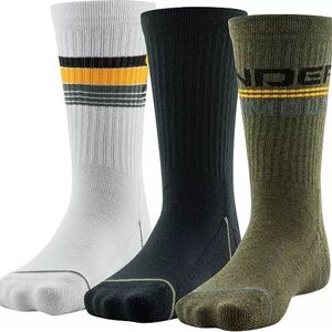 Under Armour Boy's Phenom Crew Socks - 3 Pack, New with Tags
